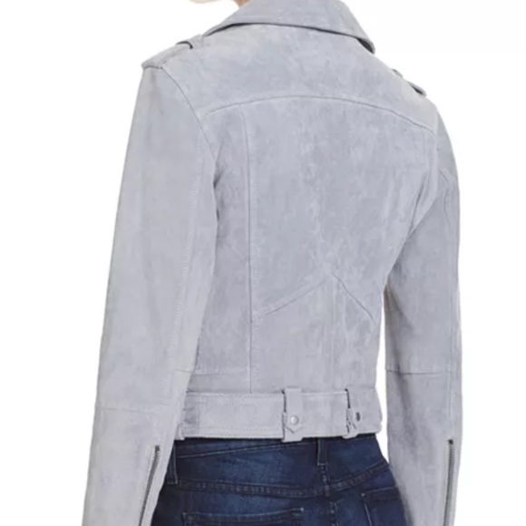 Blank nyc leather jacket Morning Suede Moto Gray Cloud small - Picture 6 of 10
